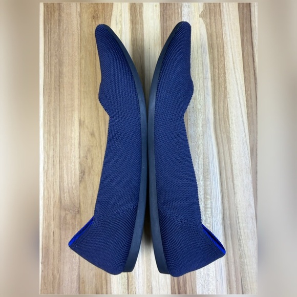 Rothy's Navy Pointed Knit Flats with Coral Insole - Picture 3 of 3